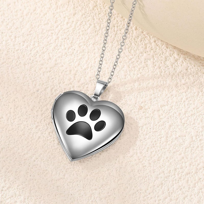 PHOCKSIN Locket Necklace for Women Black/Gold/Silver Locket Necklace Oval/Round/Heart Photo Necklace New Years Gifts for Girls - Image 2